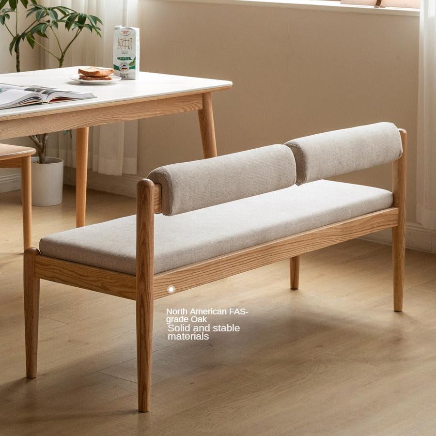 Solid Oak & Black Walnut Wooden Soft Bench - Handcrafted Wooden Stool for Entryway, Bedroom, Living Room & Outdoor Use