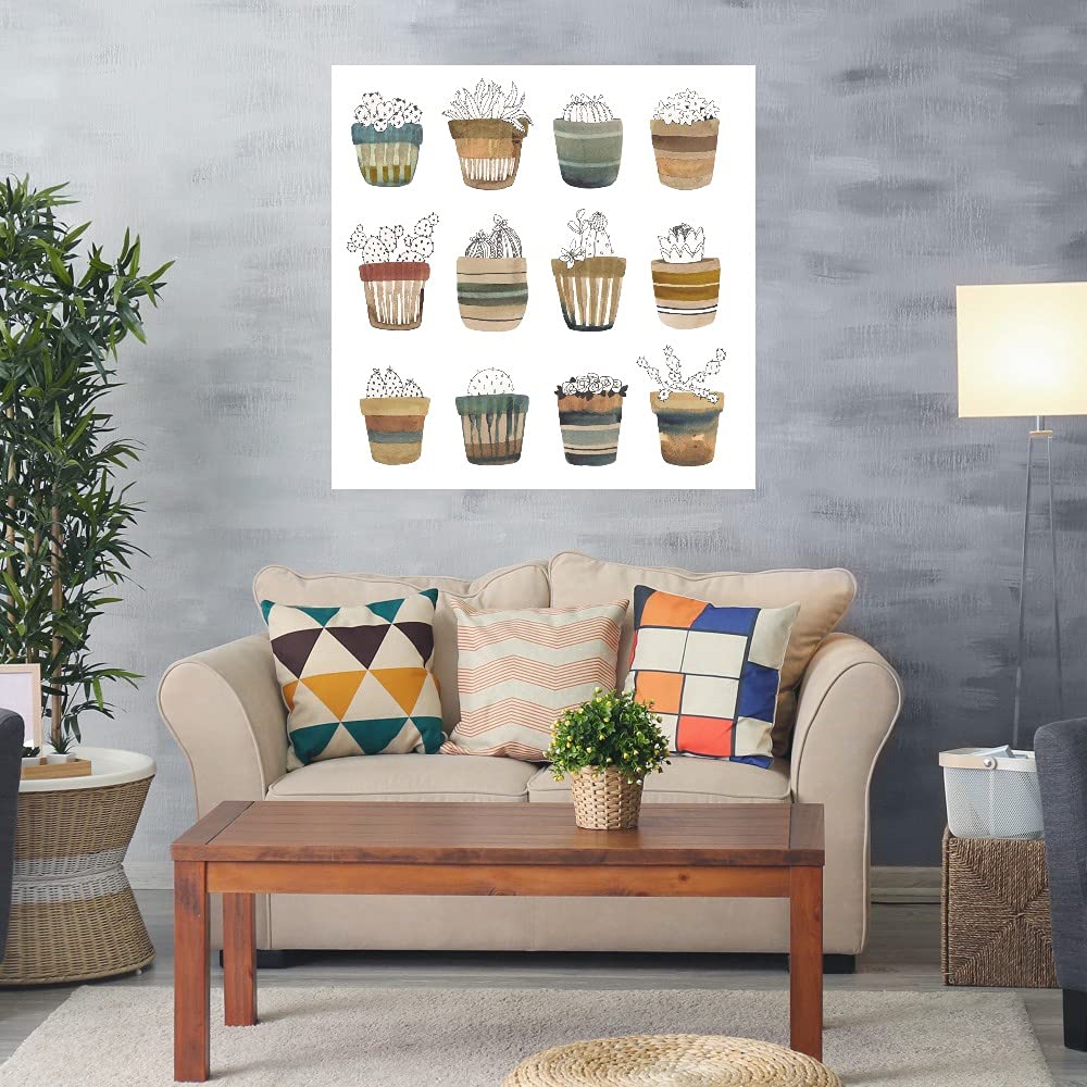 Premium Fine Art Canvas Cactus Collective Wall Decor by Sandra Jacobs - 48x48 Inches - Ready to Hang - Perfect for Living Room, Bedroom, Office & More - Adds Vibrant Southwestern Style to Any Space
