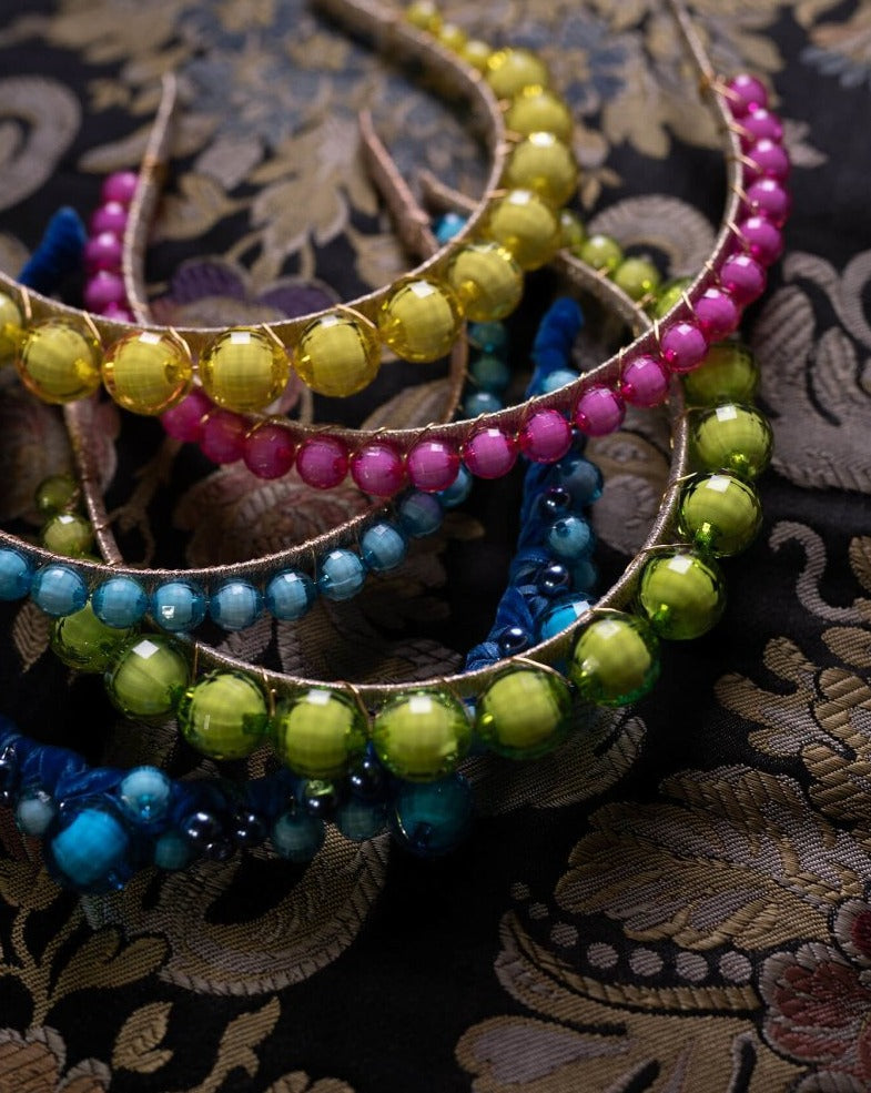 Milan Beaded Headband for Women - Stylish Green Hair Accessory for Parties, Weddings & Everyday Wear