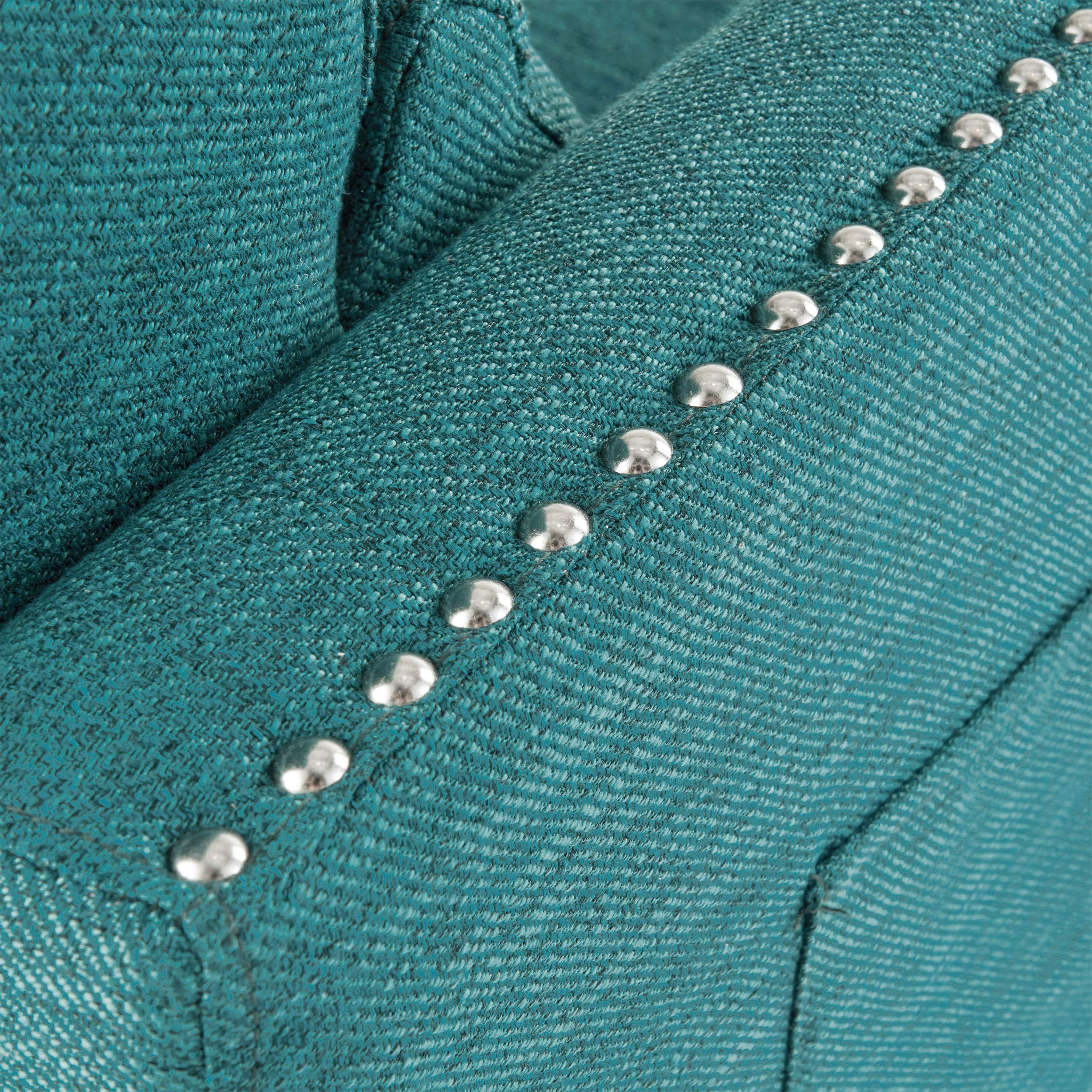 GDFStudio Contemporary Fabric Push Back Recliner Chair - Teal Blue Modern Reclining Sofa for Living Room, Home Theater & Relaxation