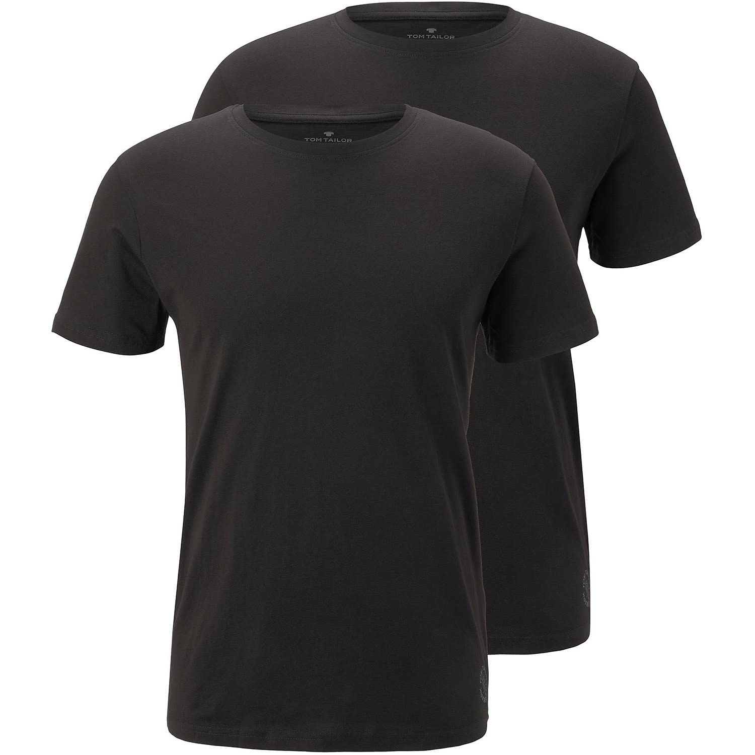 Tom Tailor Men's Crew Neck Double-Layer T-Shirt - White & Black Options | Casual Wear, Everyday Outfit, Street Style Fashion