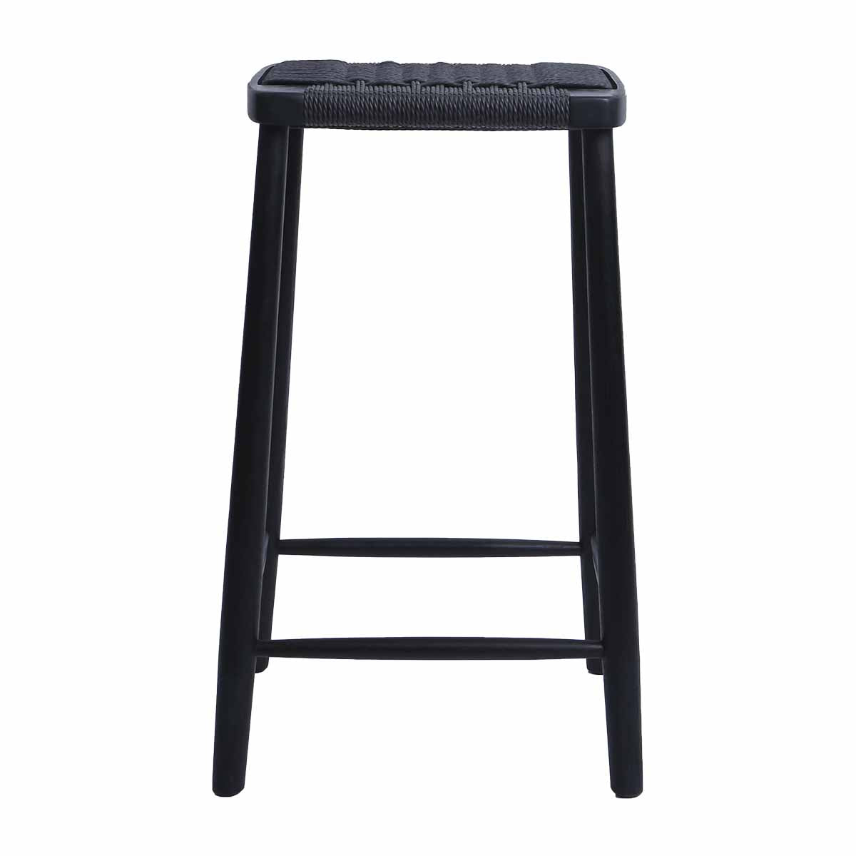 Fitzroy Rattan Bar Stool - Natural Wicker Counter Height Stool with Cushion - Perfect for Kitchen Island, Breakfast Nook & Outdoor Patio Seating