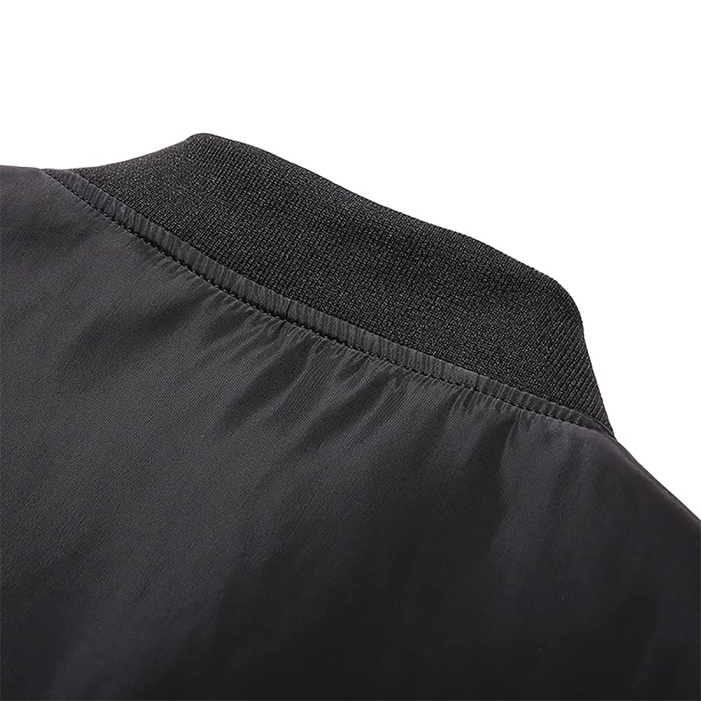 FASKUNOIE Men's Lightweight Bomber Jacket - Windproof Spring & Fall Varsity Coat with Pockets for Cycling, Casual Wear & Outdoor Activities