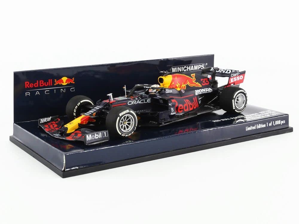 Minichamps Red Bull Racing Honda RB16B Max Verstappen 2021 French GP Winner - 1:18 Scale Diecast Model Car for Collectors & Racing Fans - Perfect for Display, Gifts & Motorsport Enthusiasts