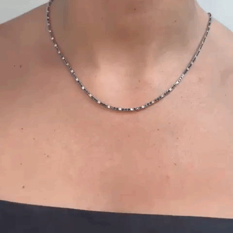 5.50ct Alternate Diamond & Blue Sapphire Tennis Necklace - 14K Gold 3mm 4-Prong Setting | Elegant Jewelry for Weddings, Anniversaries & Special Occasions