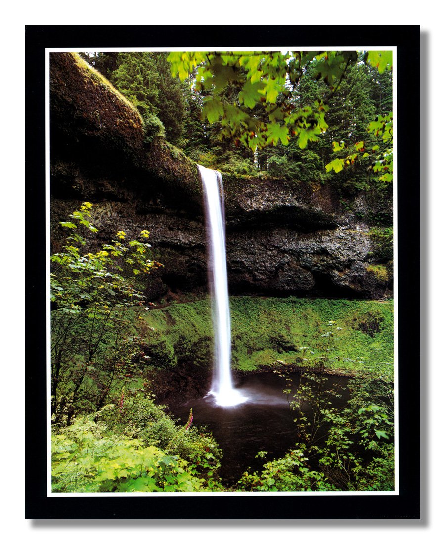 South Fall Waterfall at Silver Falls State Park - Framed Art Print with Mat - Nature Photography Wall Decor for Living Room, Bedroom & Office