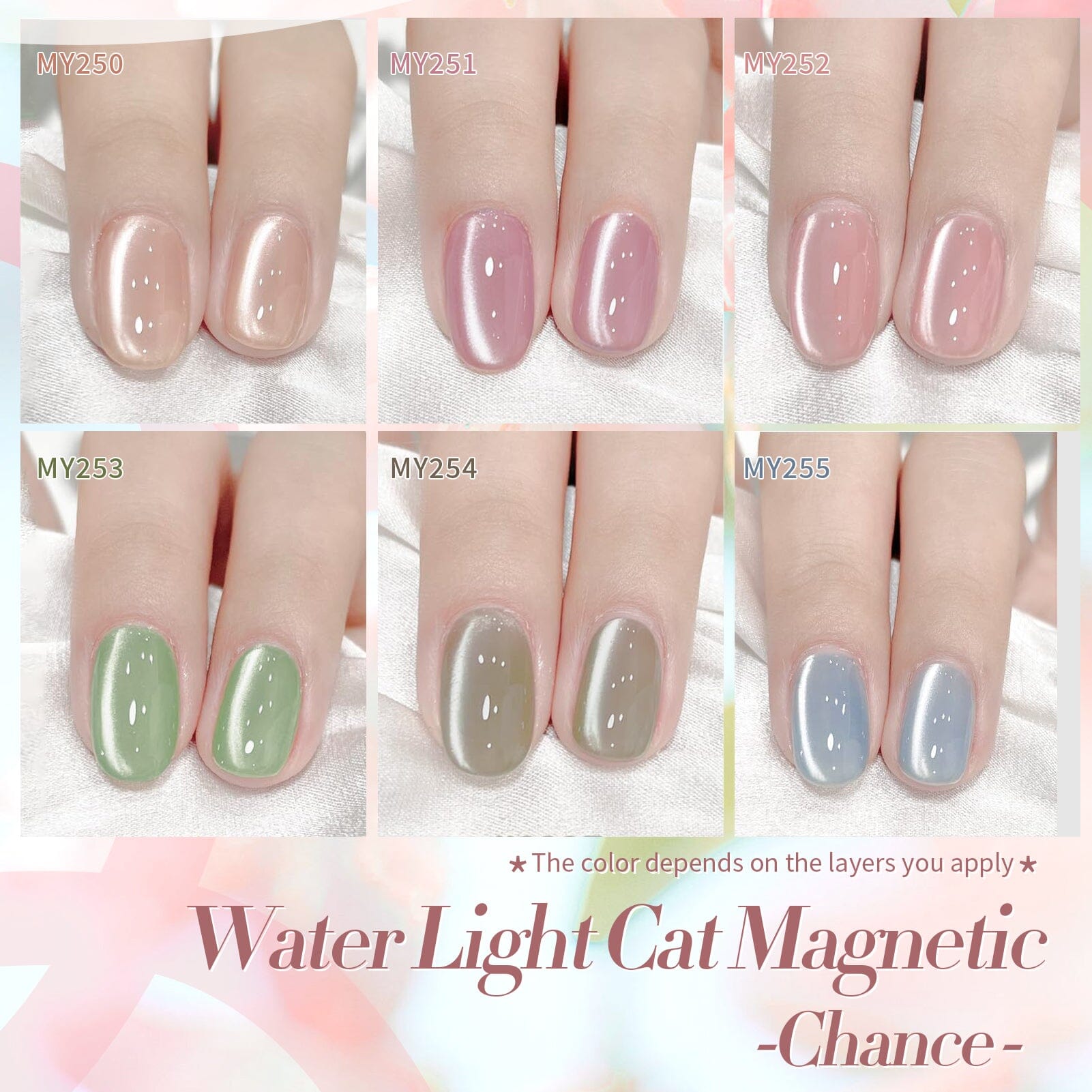 6 Colors Magnetic Gel Polish Set for Cats - 7ml Water Light Cat Nail Polish with Magnet - Perfect for Nail Art & Salon Use