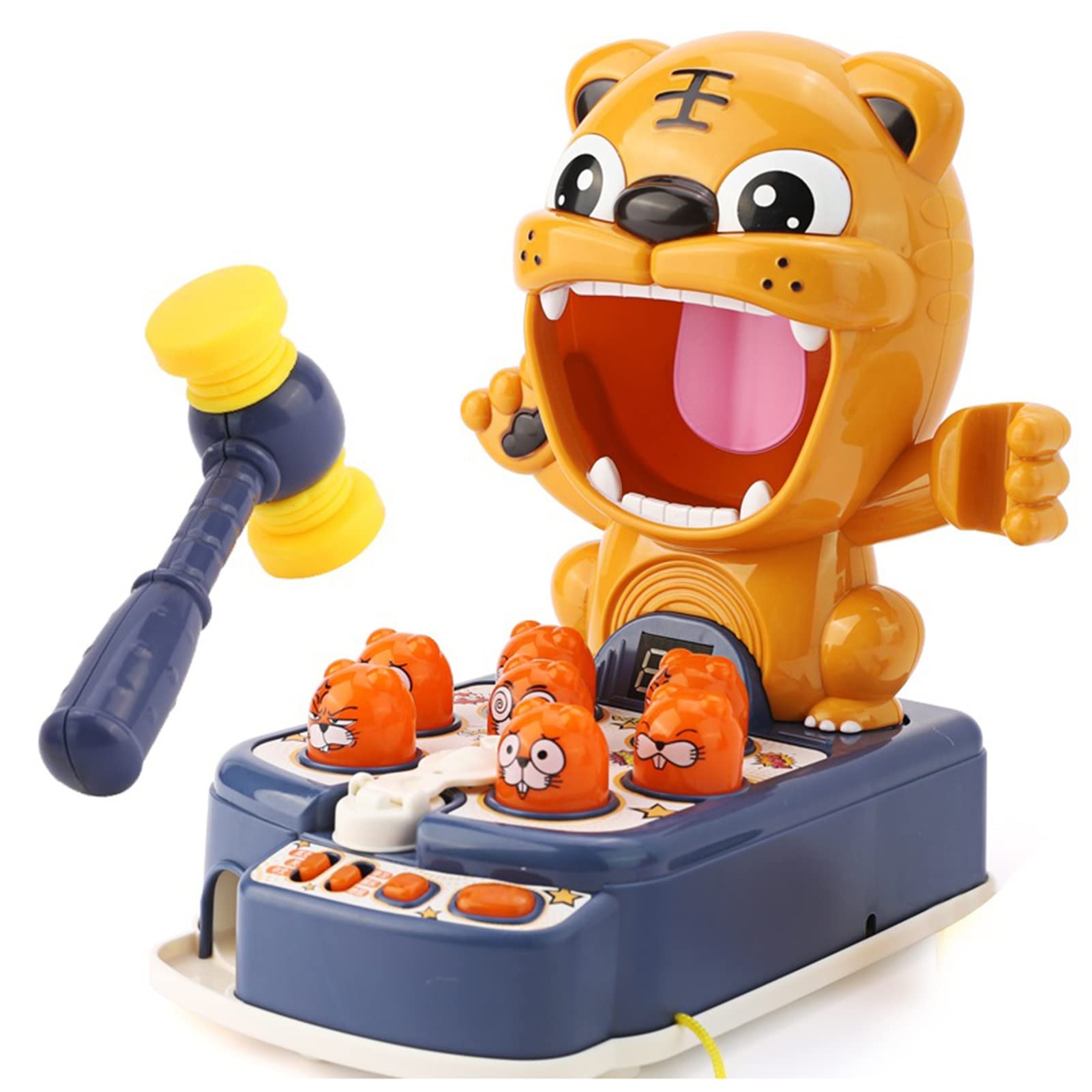 BZGWECD Kids Musical Hammer Toy - Interactive Educational Light Up Toy with Music & Sound Effects for Toddlers & Preschoolers - Fun Learning Game for Hand-Eye Coordination & Motor Skills (Blue) - Perfect for Playtime, Birthday Gifts & Early Childhood Development
