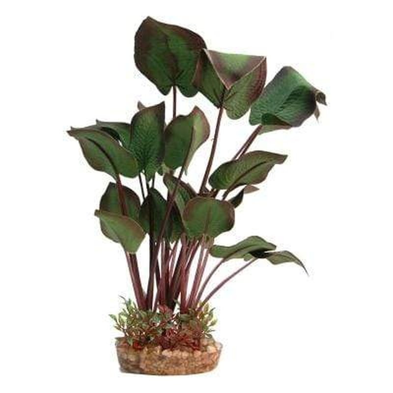 Aqua One Silk Plant Radican with Gravel Base - Artificial Aquatic Decor for Fish Tanks & Aquariums - Perfect for Betta Fish, Goldfish, and Tropical Fish Habitats