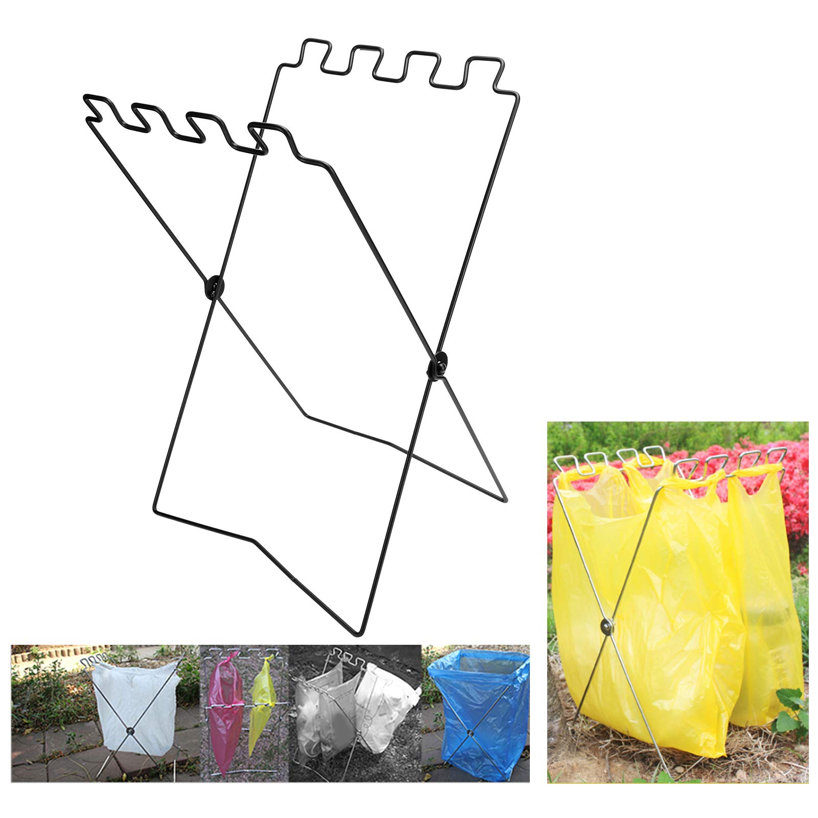 Stainless Steel Hanging Trash Bag Holder - Heavy Duty BBQ Garbage Rack for Camping, Picnics & Outdoor Cooking | Perfect for Backyard Grilling, Tailgating & Beach Parties