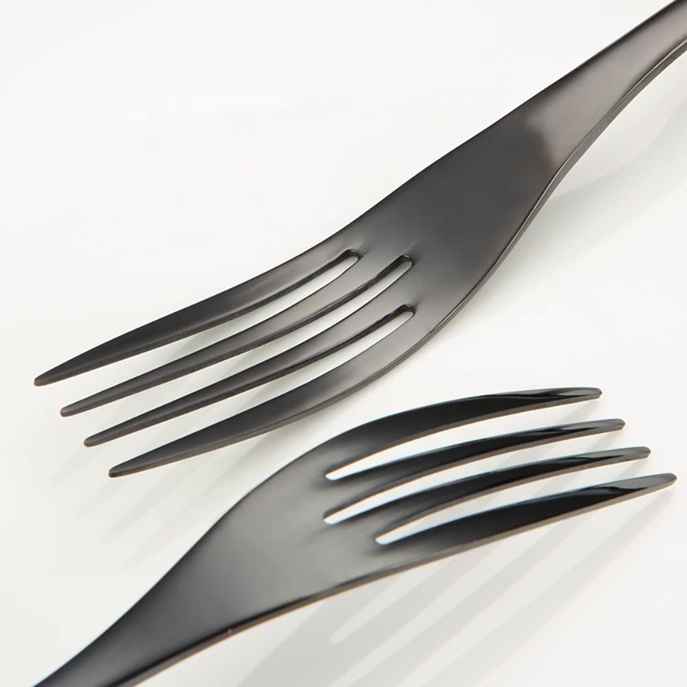 96-Piece Black Flatware Cutlery Set for 12 - 1810 Stainless Steel Silverware Set with Knives, Forks & Spoons - Modern Kitchen Utensils - Dishwasher Safe - Perfect for Dinner Parties, Restaurants & Home Dining (Black)