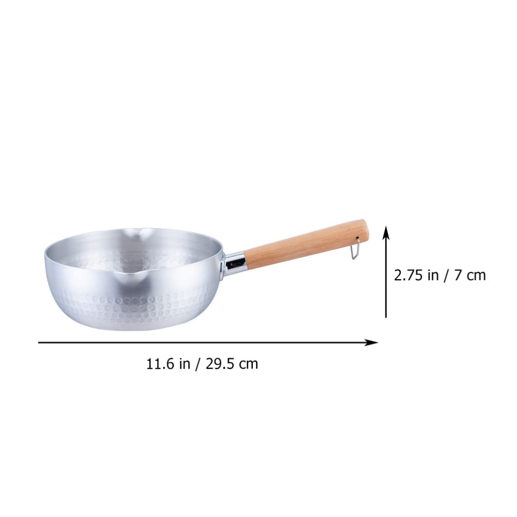 DOITOOL Stainless Steel Snow Pan with Wood Handle - Japanese Style Sauce Pan, Milk Pan, Soup Pot for Cooking, Kitchen Cookware - Perfect for Making Sauces, Stews, and Soups at Home