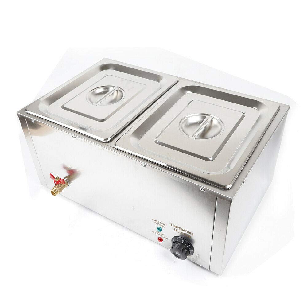 Electric Buffet Server Food Warmer - 2 Pan Stainless Steel Buffet Warmer with Lids, 850W 110V Table Steamer for Catering, Restaurants, Parties & Events - Perfect for Buffets, Banquets, and Large Gatherings