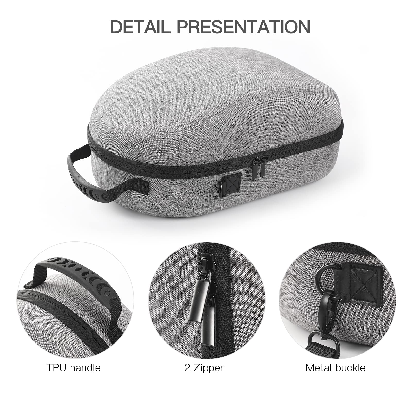 Shockproof Protective Case for Meta/Oculus Quest 3 VR Headset & Controllers - Durable Portable Storage Bag with Shoulder Strap, Scratch-Resistant & Drop-Proof Design - Perfect for Travel, Gaming Events & Safe Storage (Grey)