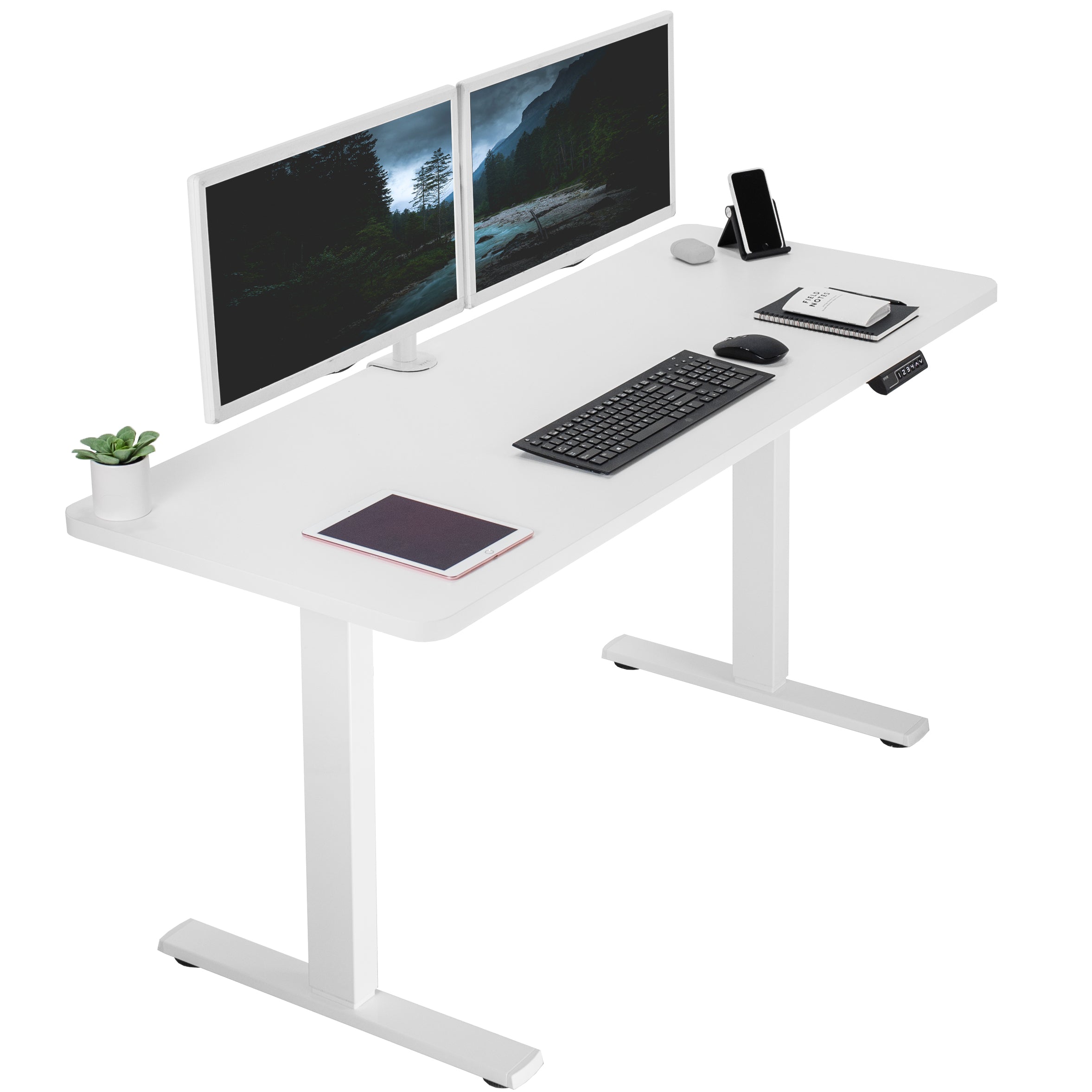 1B Solid Top Series Single Motor Electric Standing Desk with Push Button Memory Controller - Perfect for Home Office, Gaming & Workspace Ergonomics