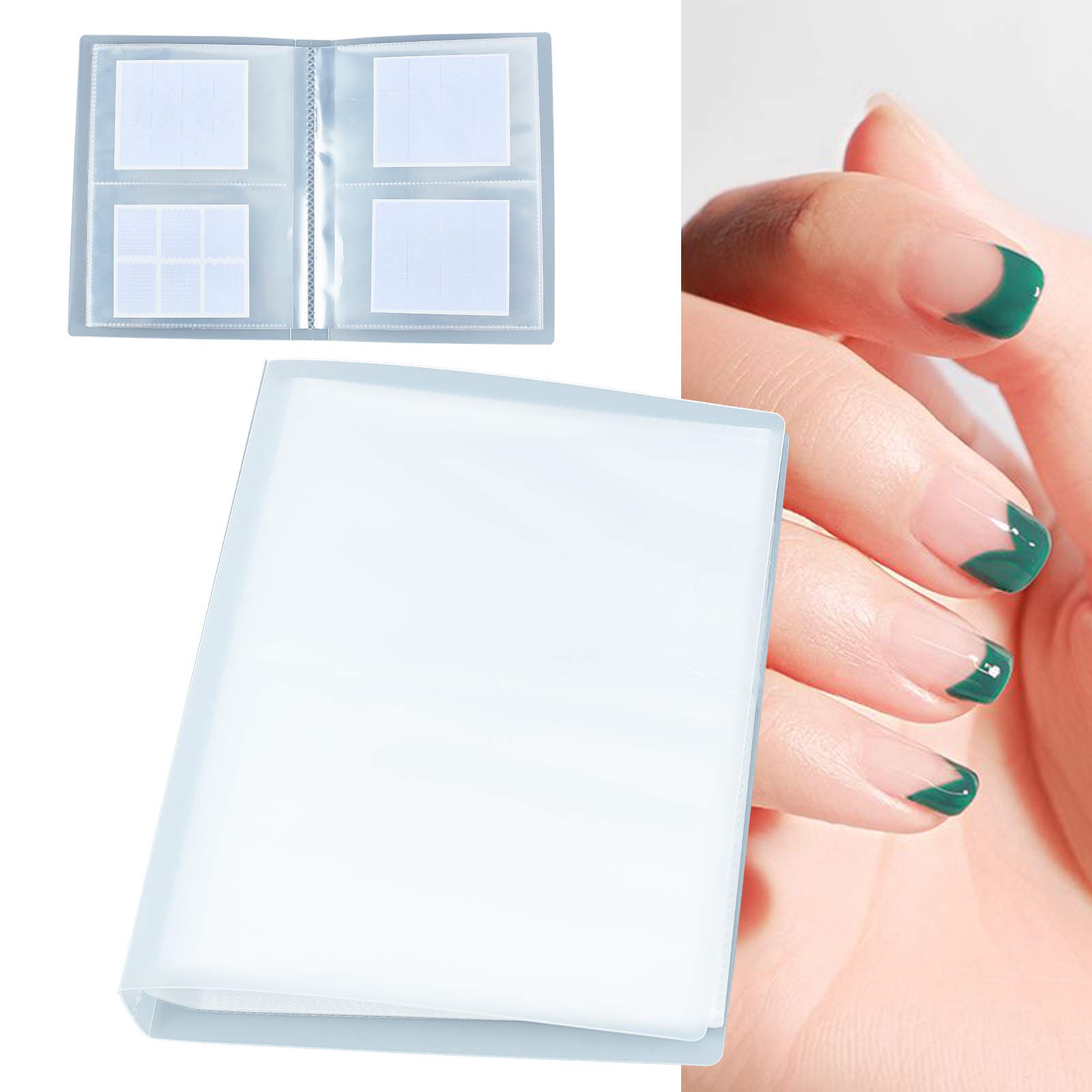 NICENEEDED 20 Pages 80 Slots Nail Sticker Collection Album - Nail Stamping Plate Holder & Organizer for Nail Art Storage and Display | Perfect for Salon Professionals, DIY Nail Artists & Home Organization