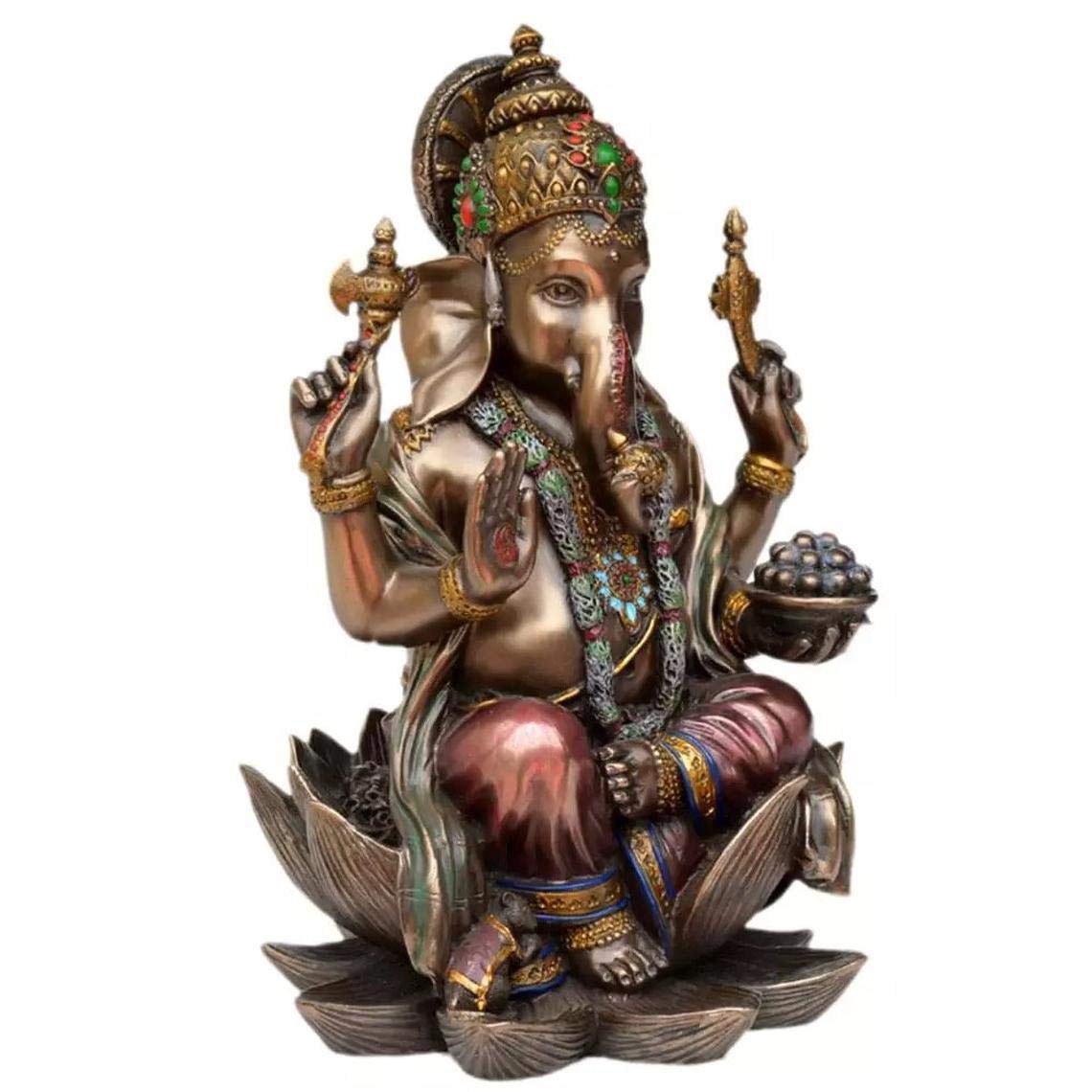 8 Inch Big Ganesh Ji Murti - Polyresin & Marble Hindu God Statue Handmade in India for Home Altar, Office Decor & Spiritual Gifting