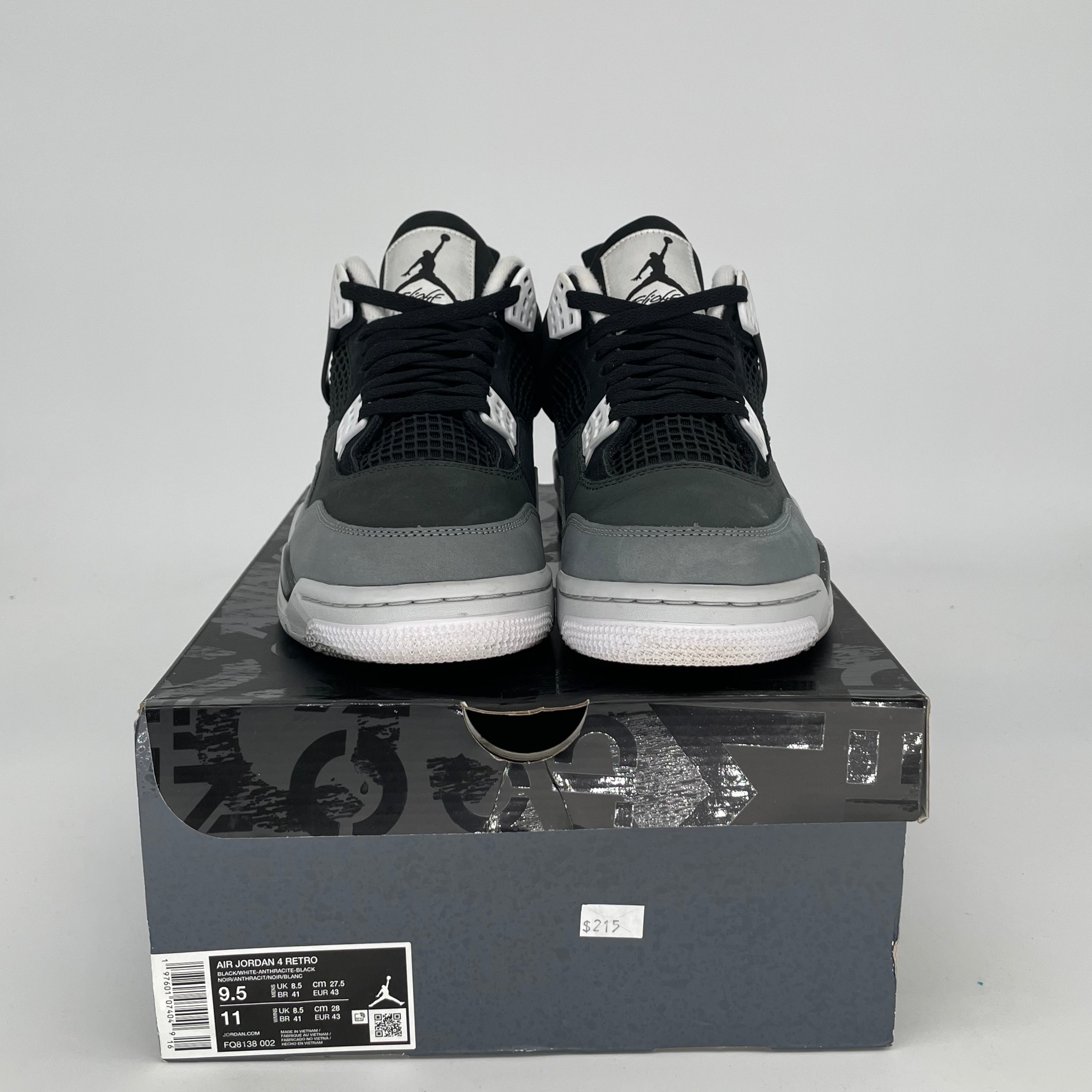 Air Jordan 4 Fear Sneakers - Men's Size 9.5/Women's 11 - Style FQ8138-002 | Basketball Shoes for Streetwear & Casual Outfits
