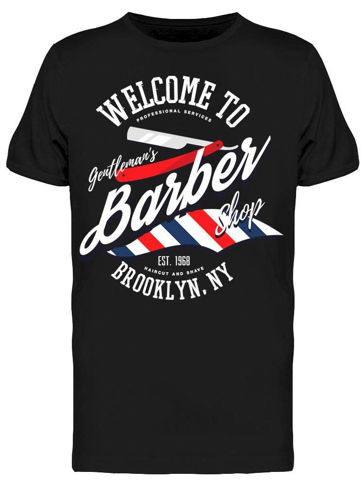 Smartprints Welcome to The Barber Tee - Premium Men's Graphic T-Shirt for Barbers & Hair Stylists - Comfortable Casual Wear for Salon Professionals & Barber Shop Enthusiasts