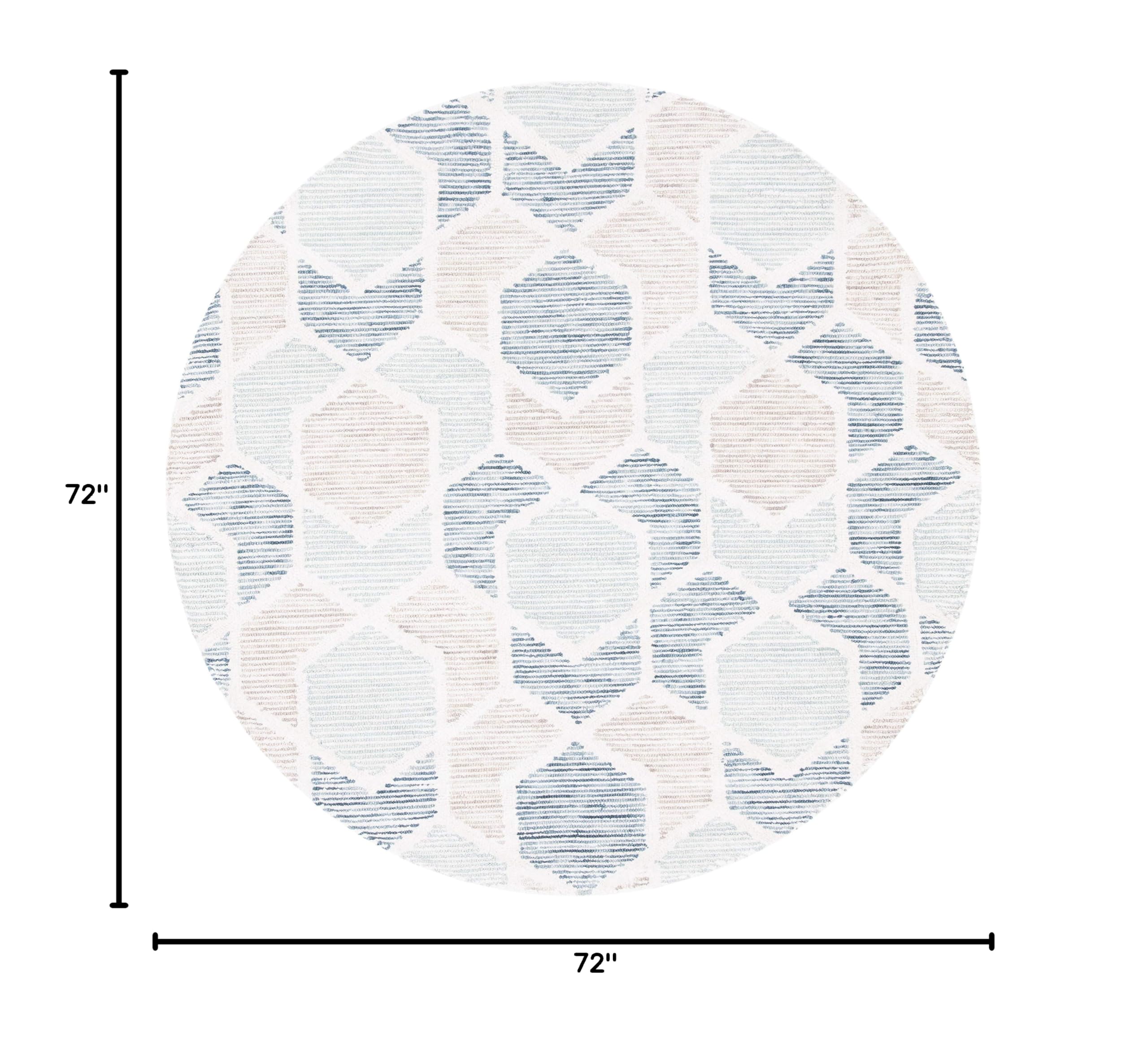 SAFAVIEH Precious Collection 6-Foot Round Turquoise Boho Rug PRE217K - Handmade Geometric Wool Area Rug for Living Room, Bedroom & Boho Decor