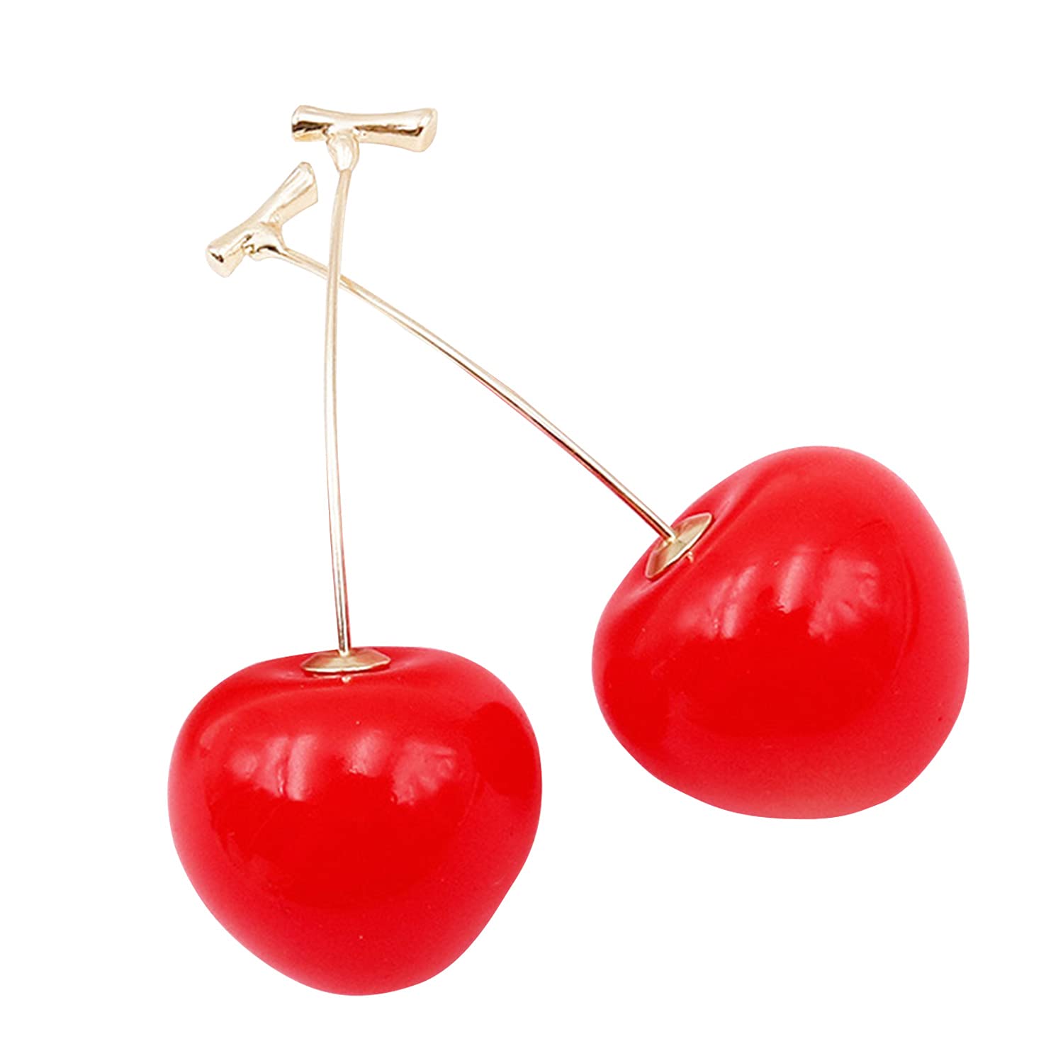 Realistic 3D Red Cherry Drop Earrings for Women - Cute Fruit Dangle Ear Jewelry, Sweet Fashion Accessories for Girls & Ladies | Perfect for Summer Outfits, Parties & Casual Wear