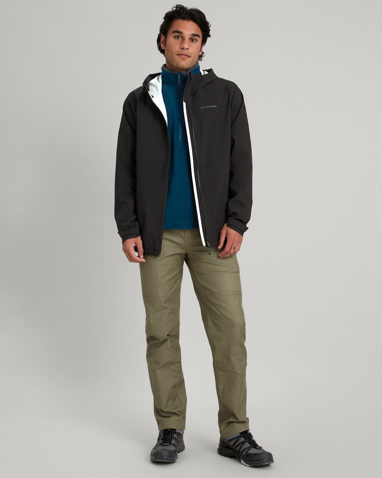 Men's Waterproof Trailhead Stretch 2.5 Layer Rain Jacket - Black Stingray Color for Hiking & Outdoor Adventures
