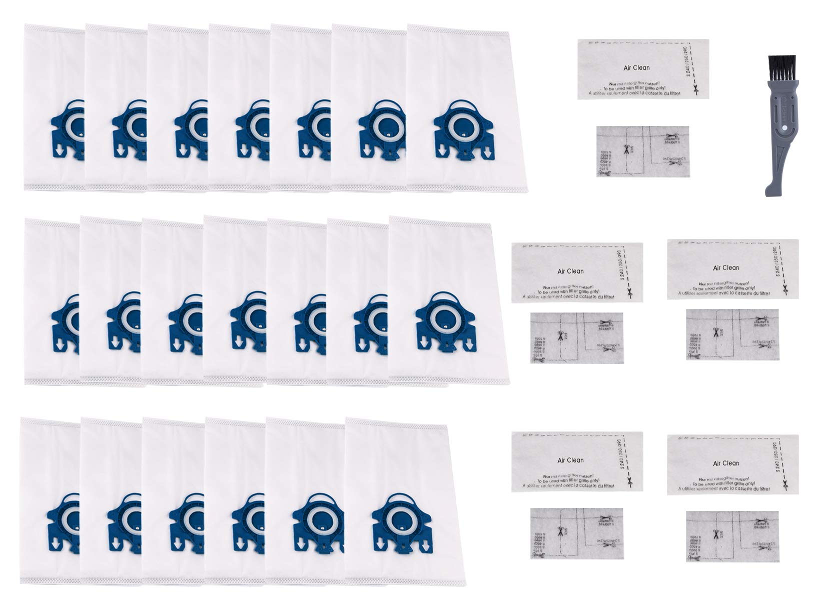 20-Pack Miele Vacuum Bags Replacement - GN Type Compatible with Miele AirClean 3D Efficiency & Canister Vacuums | Includes 5 Motor Protection Filters & 5 Air Clean Filters | Perfect for Pet Hair, Allergies & Deep Cleaning