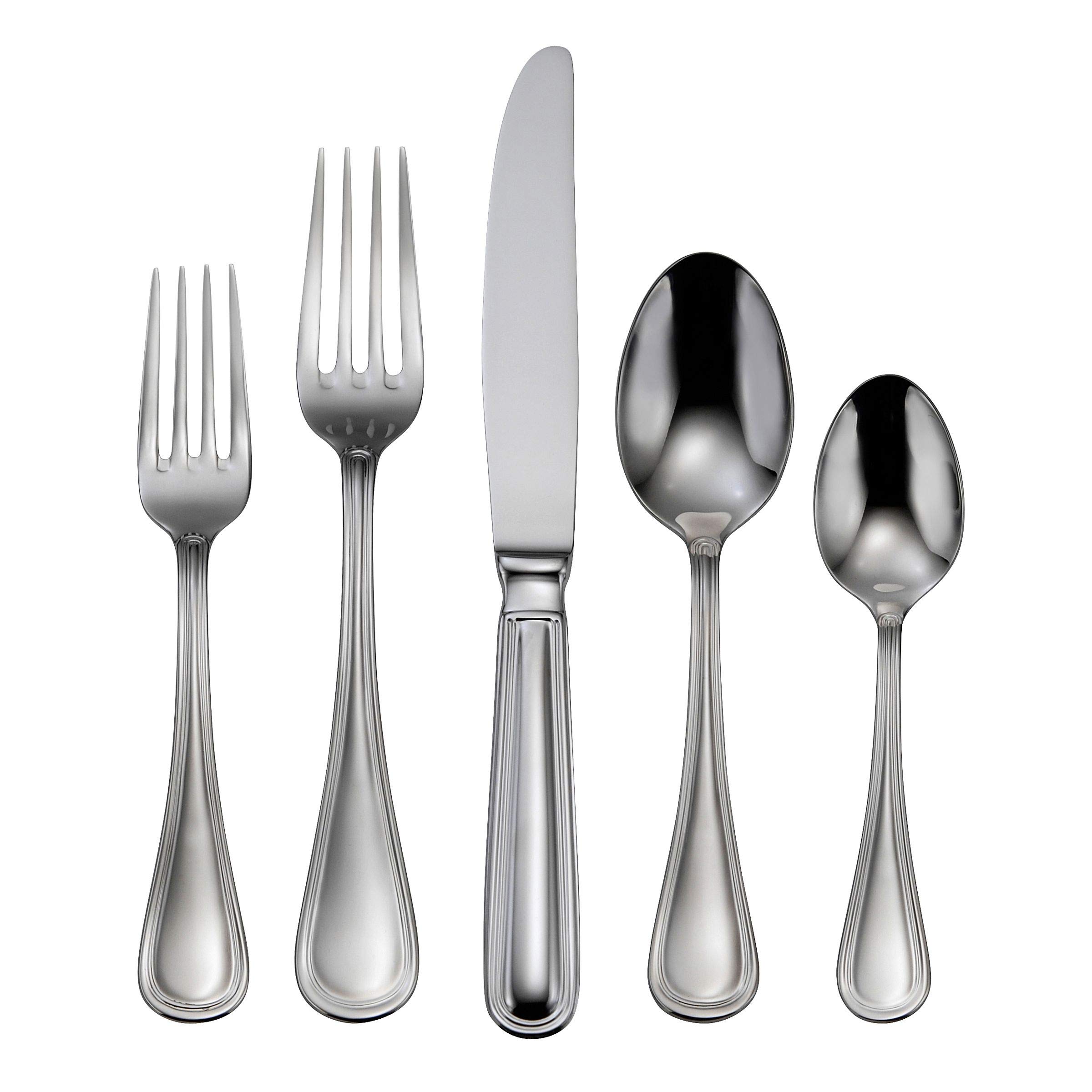 Oneida Omnia 62-Piece Flatware Set - Premium Stainless Steel Silverware for Everyday Dining & Entertaining - Elegant Tableware for Home, Restaurants & Special Occasions