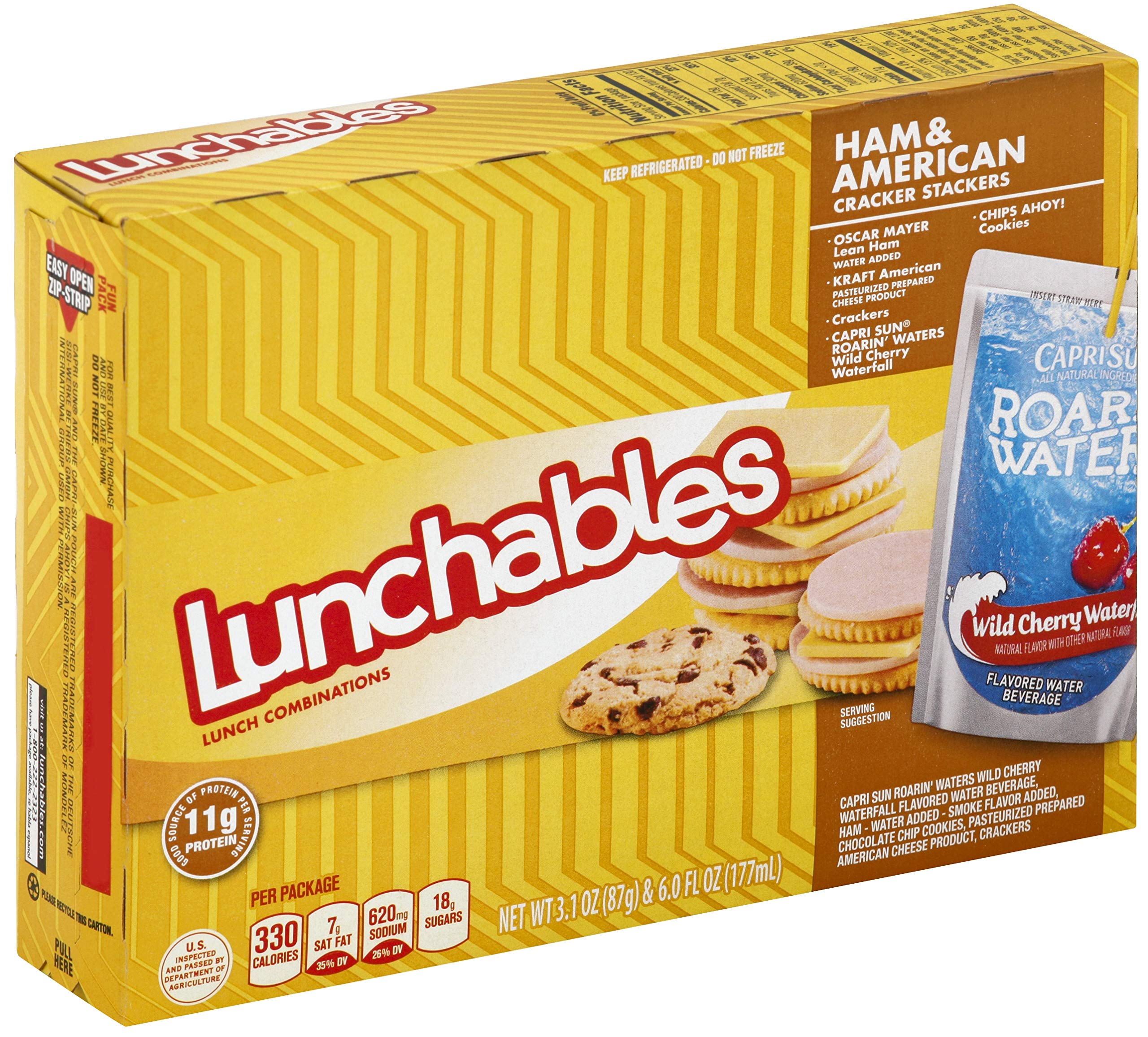 Lunchable Ham & American Cheese with Capri Sun Convenience Meal - 9.1oz (8 Pack) | Easy On-the-Go Lunch for Kids, School, Work & Travel