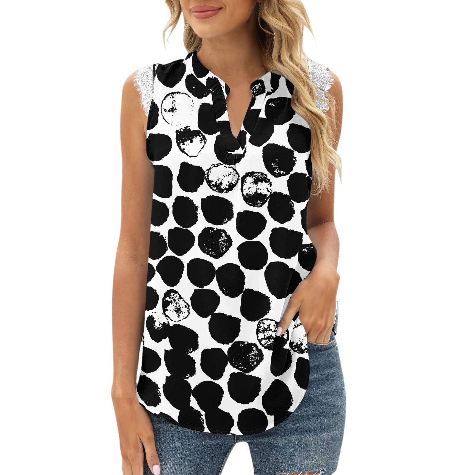 Women's Sleeveless V-Neck Tops - Casual Summer Blouses & Workout Shirts for Women, Loose Fit Comfortable Tank Tops - Perfect for Gym, Yoga, Office Wear and Daily Outfits