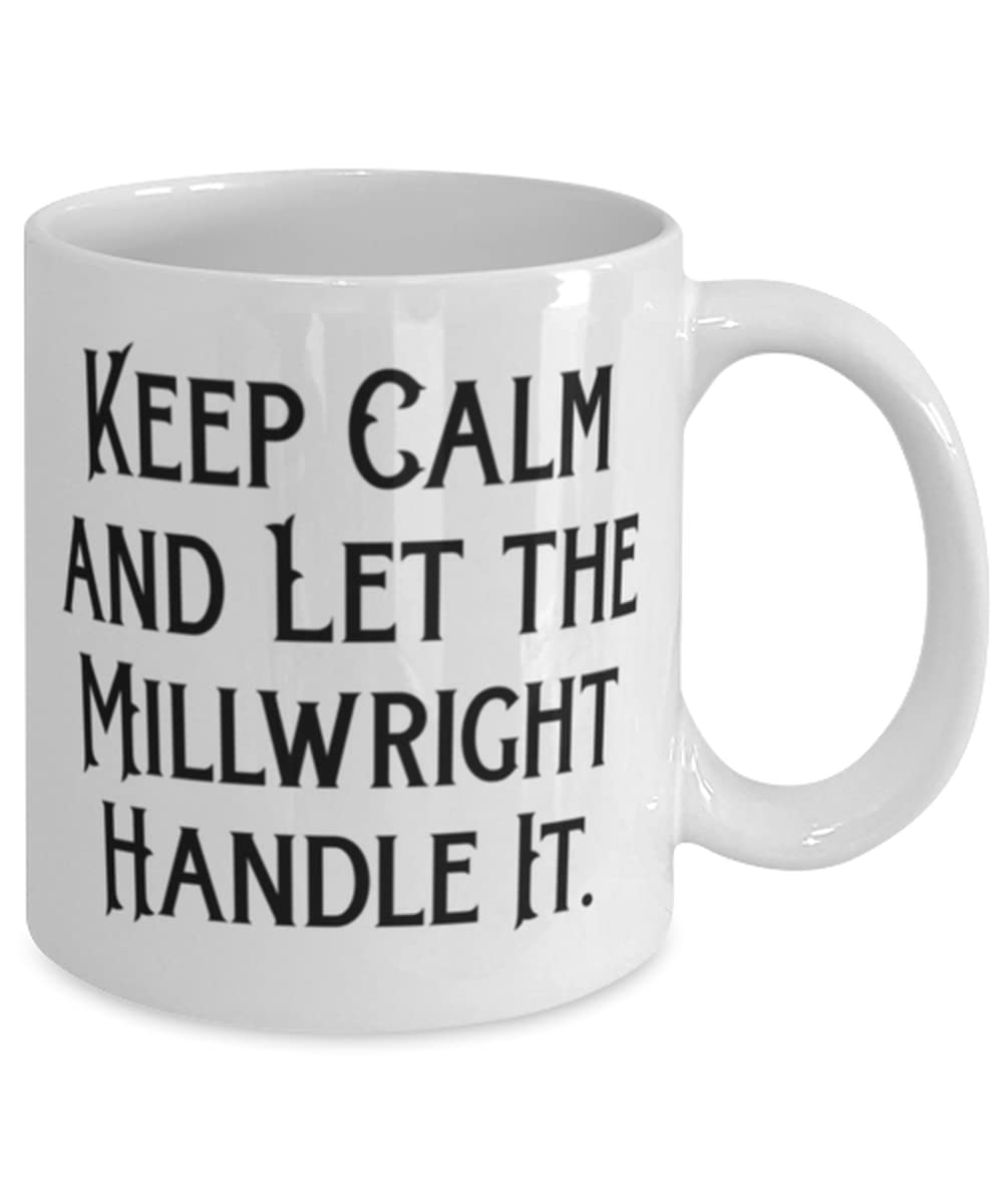 Keep Calm and Let the Millwright Handle It - Unique 11oz & 15oz Coffee Mug Gift Set for Millwrights, Engineers & Construction Workers - Perfect for Christmas, Birthday, Office Gifts & Daily Use at Job Sites