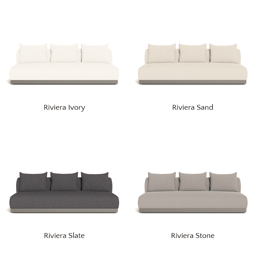 Amalfi Outdoor 3-Seat Armless Sectional Sofa Set - Waterproof Patio Furniture for Backyard, Poolside & Garden Relaxation