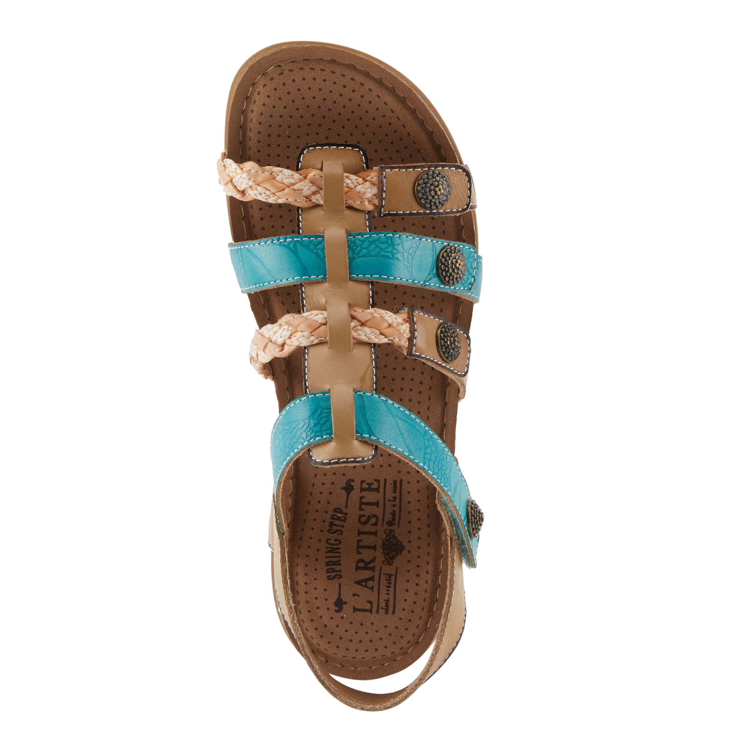 Spring Step L'Artiste Women's Delila Comfortable Leather Sandals with Cushioned Footbed - Perfect for Summer, Beach, and Casual Outings
