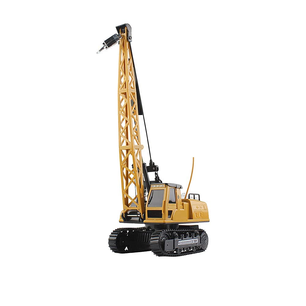 QIYHBVR Remote Control Tower Crane Toy - Die Cast Construction Truck with Hoist, Dragline & Light for Kids | Fun Engineering Model for Boys & Girls | Perfect for Playtime, STEM Learning & Birthday Gifts