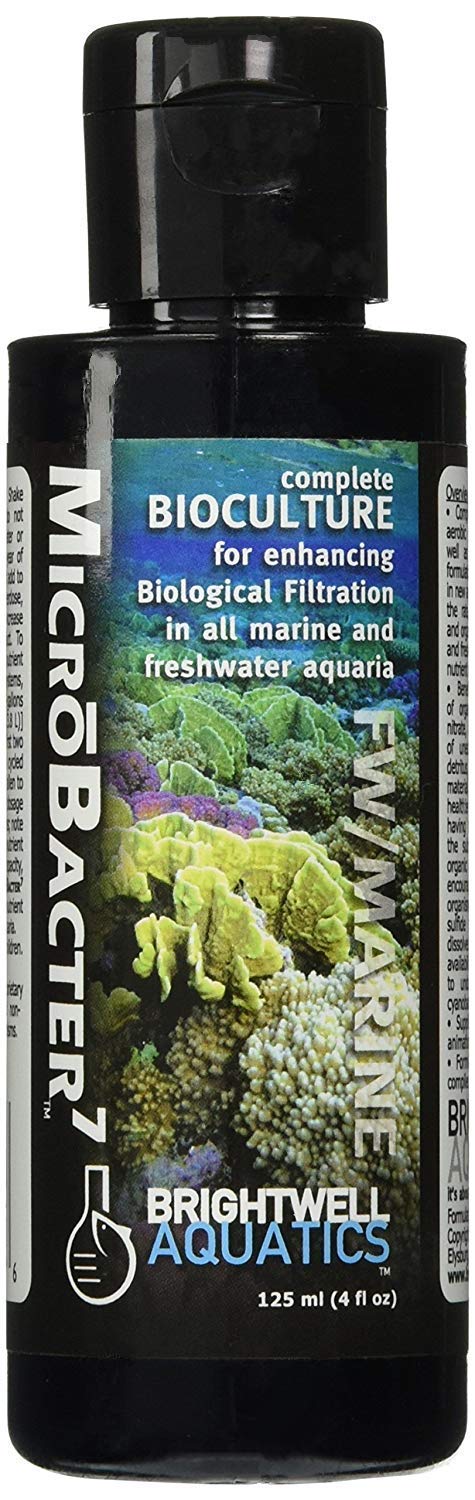 Brightwell MicroBacter7 Aquarium Biofilter - Saltwater & Freshwater Fish Tank Treatment (4.2oz) for Clean Water