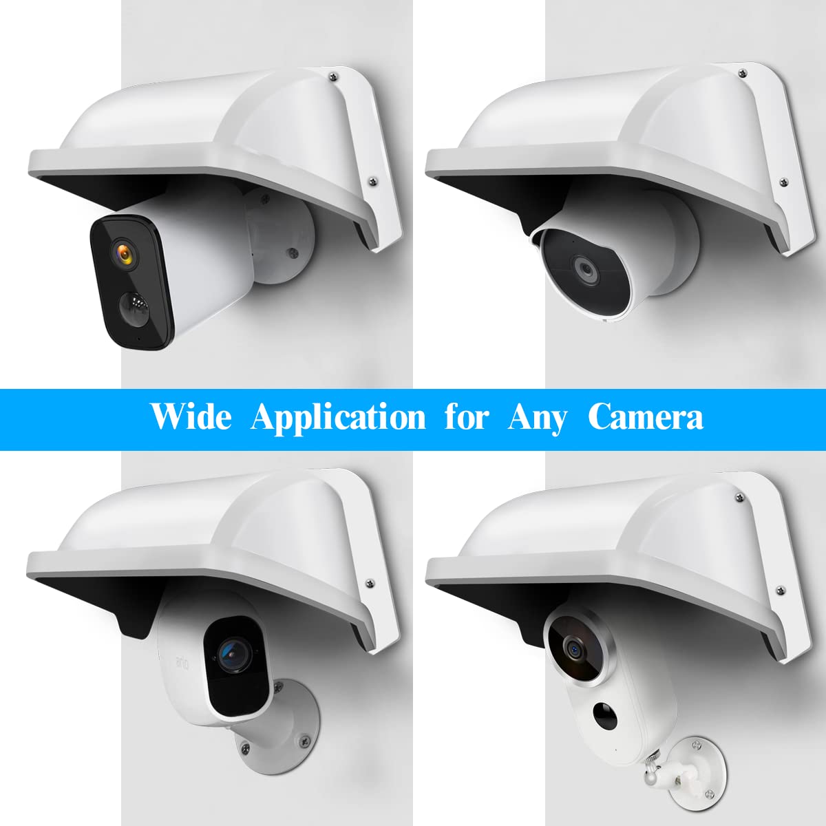 Universal Outdoor Security Camera Sun Rain Cover Shield - Weatherproof Protective Roof for Dome & Bullet Surveillance Cameras - Ideal for Home, Office, and Business Security Systems