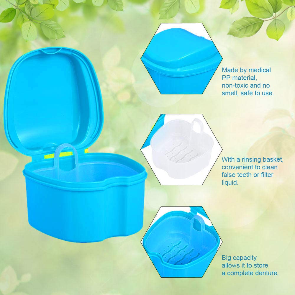 **Denture Bath Box & Cleaning Case - Complete Care for Dentures, Clear Braces, False Teeth, Mouth Guards, Night Guards & Retainers - Travel-Friendly (Black & White) - Perfect for Home, Travel & Daily Oral Hygiene**