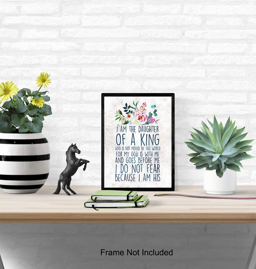 8x10 Inspirational Bible Verse Wall Art - Christian Scripture Print for Home Decor - Perfect for Bedroom, Girls Room & Gift for Women, Daughter - Religious Wall Decor with Uplifting Quotes