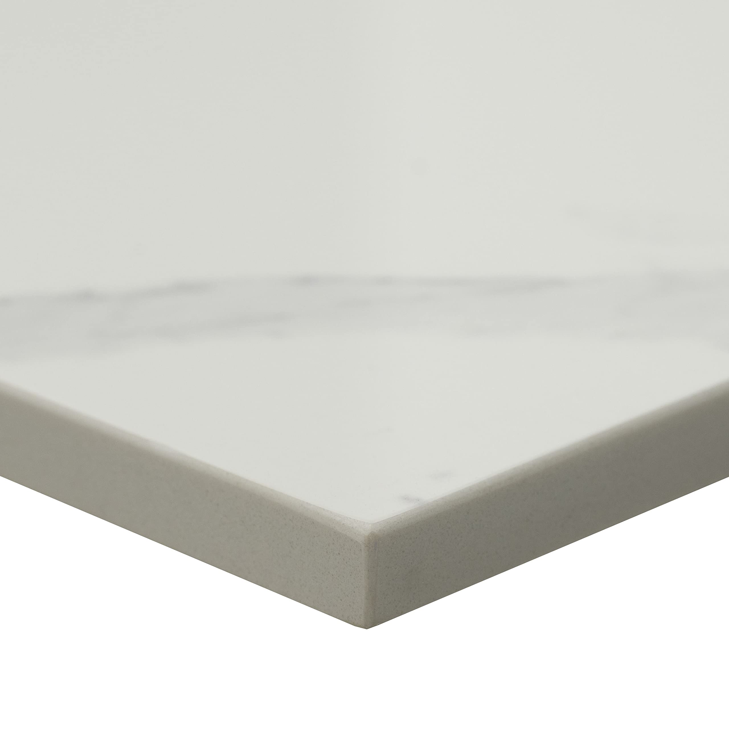 MSI Calacatta Nowy Vanity Top with Undermount Rectangle Ceramic Sinks - 37x22 Inch Engineered Marble Bathroom Countertop with 4