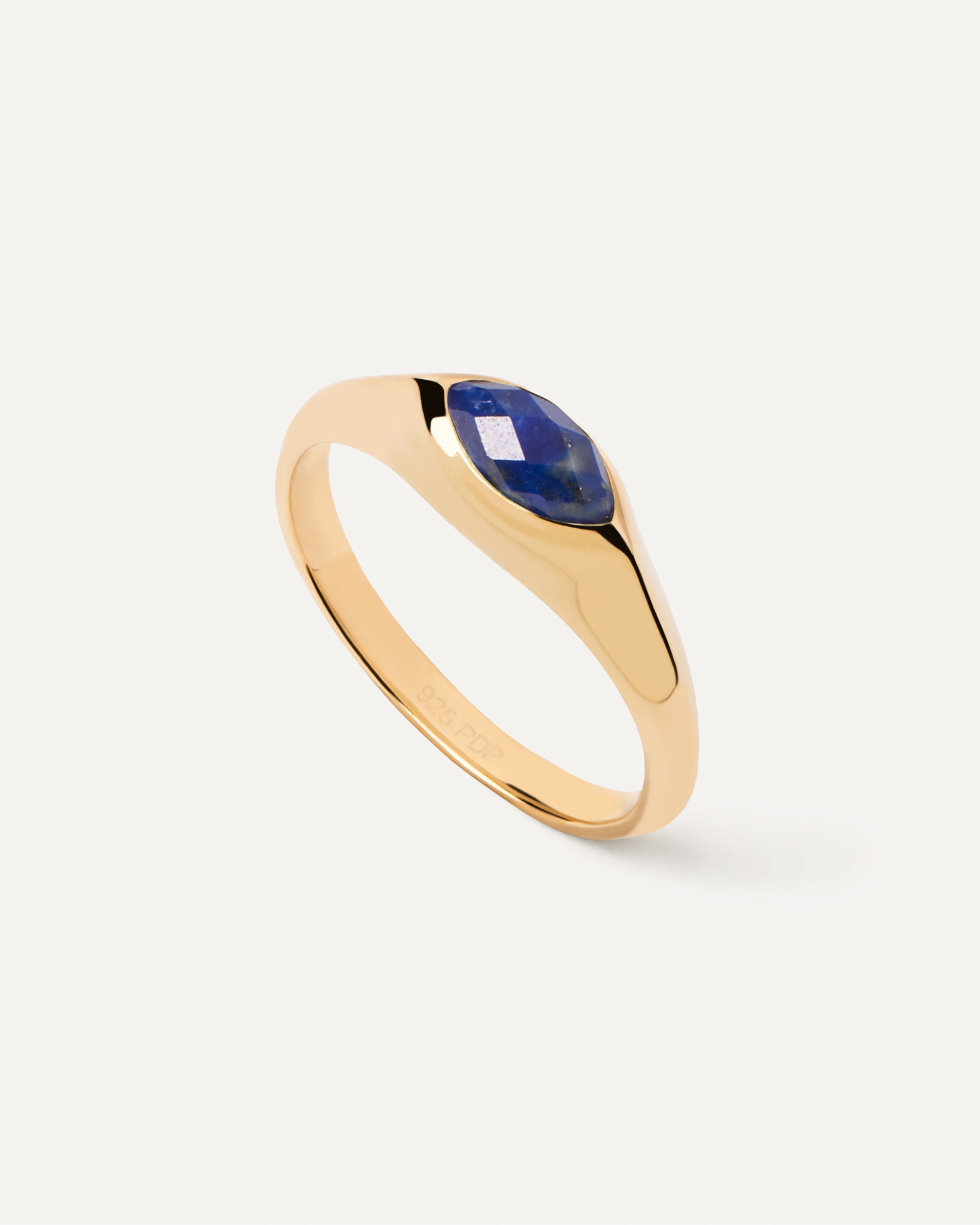 Lapis Lazuli Nomad Stamp Ring – Handmade Bohemian Jewelry for Women, Unique Gemstone Statement Ring | Perfect for Boho Fashion, Travel & Spiritual Healing