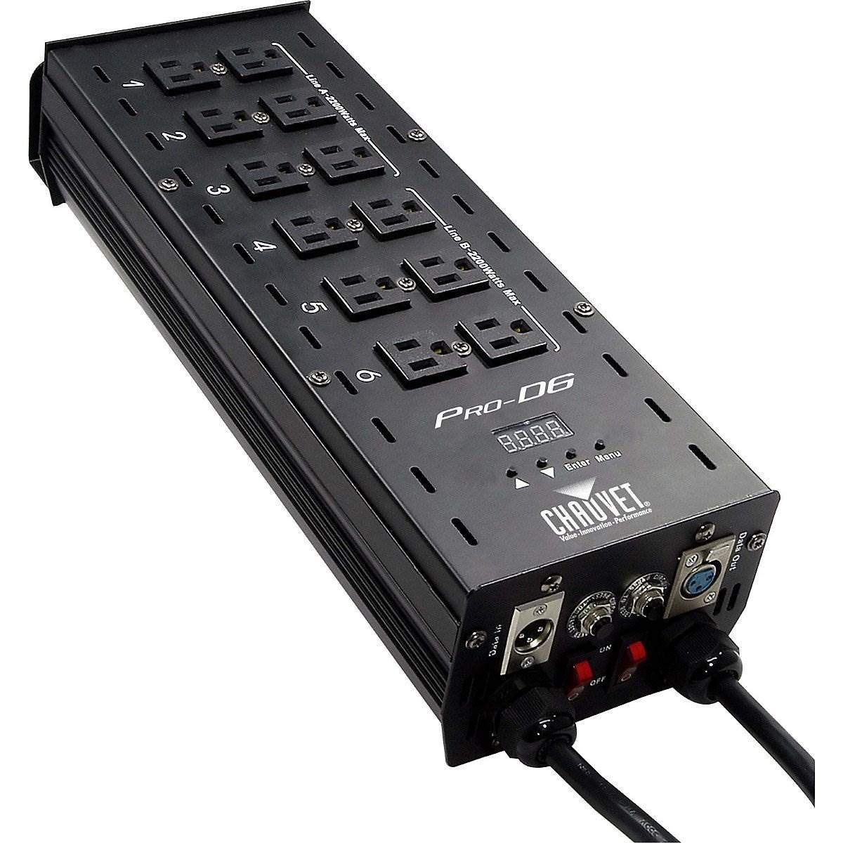 CHAUVET DJ Pro-D6 DMX-512 6-Channel Dimmer/Switch Pack - Professional LED Light Controller for Stage & Studio Lighting (Black) | Perfect for DJ Shows, Concerts, and Theater Productions