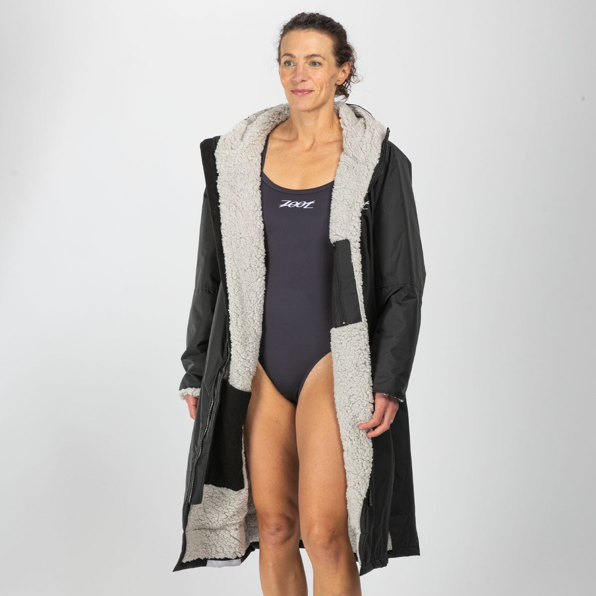 Unisex Ultra Swim Parka - Waterproof & Quick-Dry Swim Jacket for Men & Women (Black) | Perfect for Swimming, Surfing & Beach Activities