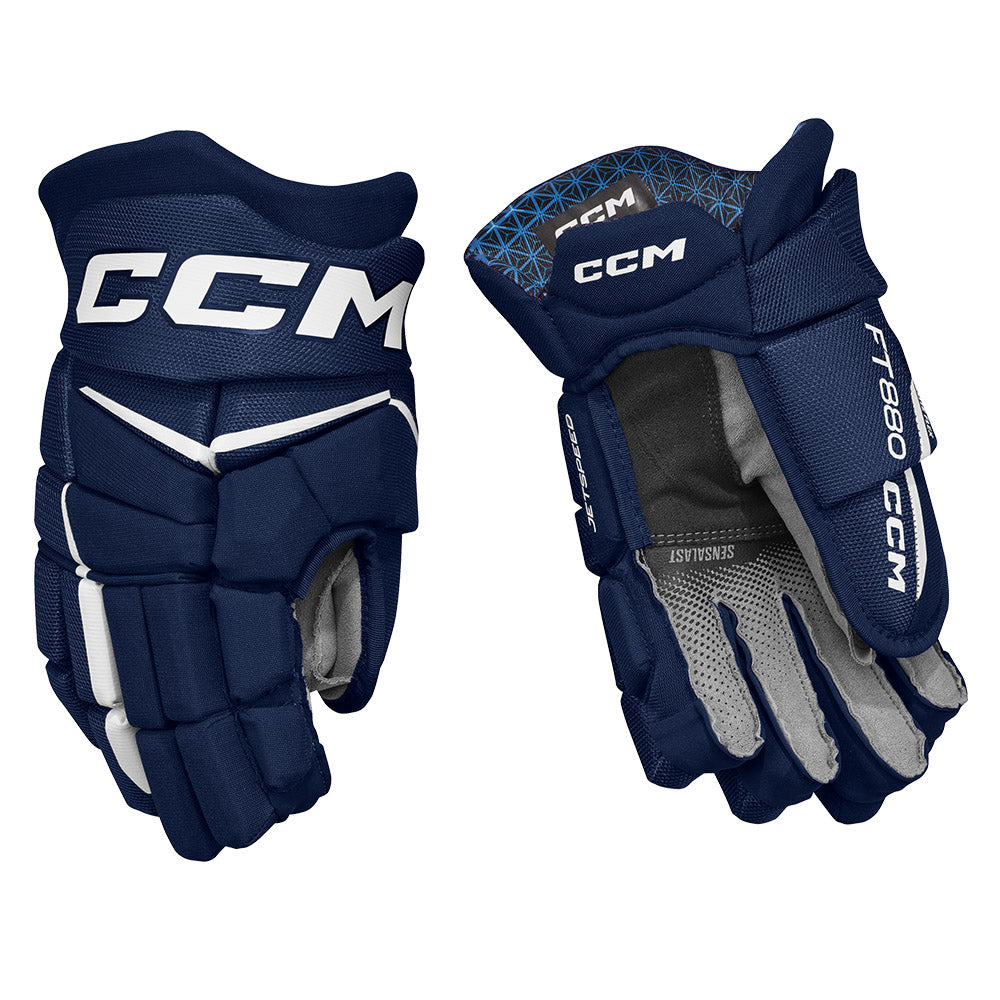 CCM Jetspeed FT880 Junior Ice Hockey Gloves - Youth Protective Hockey Gear for Practice & Games - Perfect for Ice Rink & Street Hockey Training