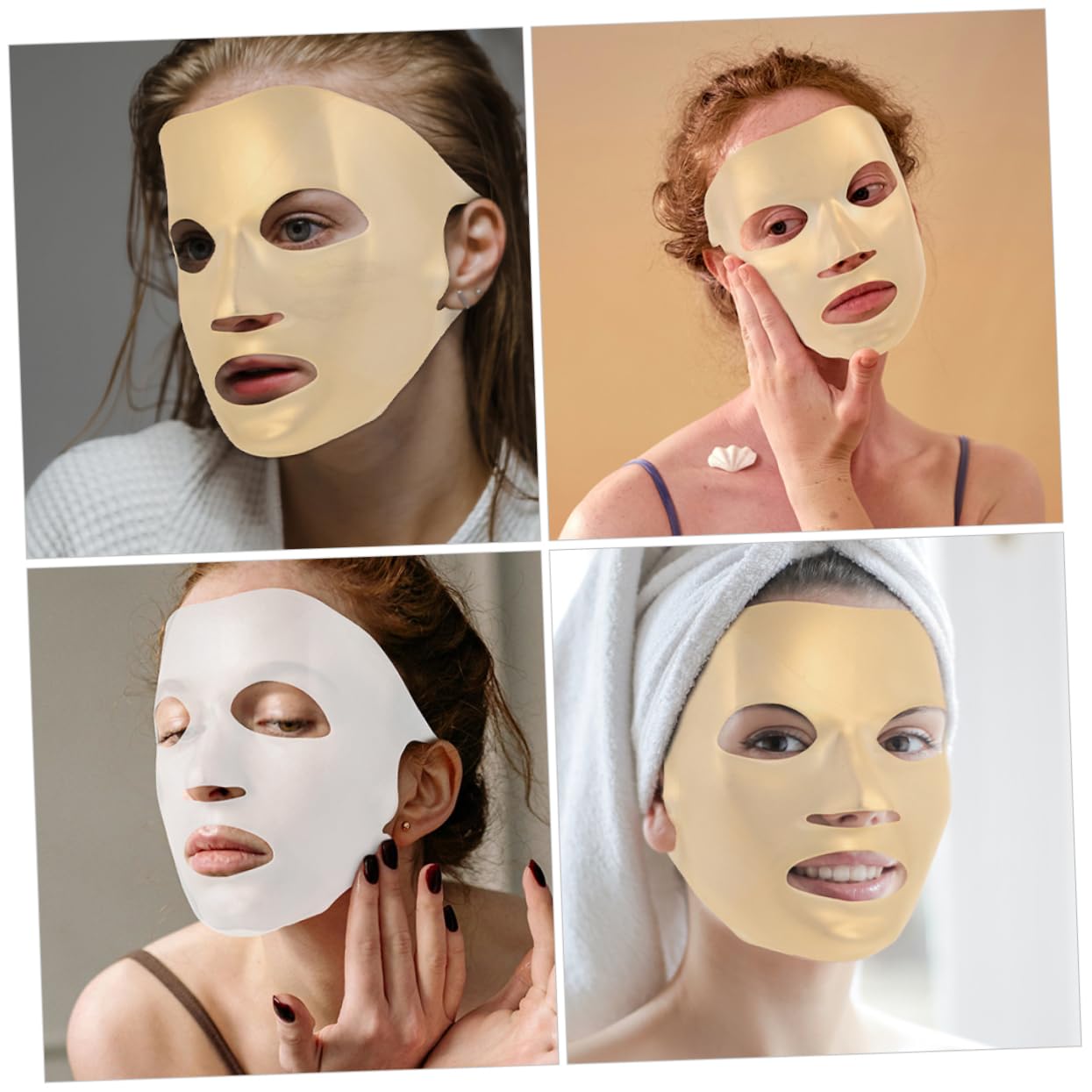 6-Piece Reusable Facial Mask Cover - Forehead & Brow Skincare, Overnight Collagen Jelly Mask for Sleep & Anti-Aging | Perfect for Nighttime Skincare Routine, Spa Days & Self-Care Relaxation