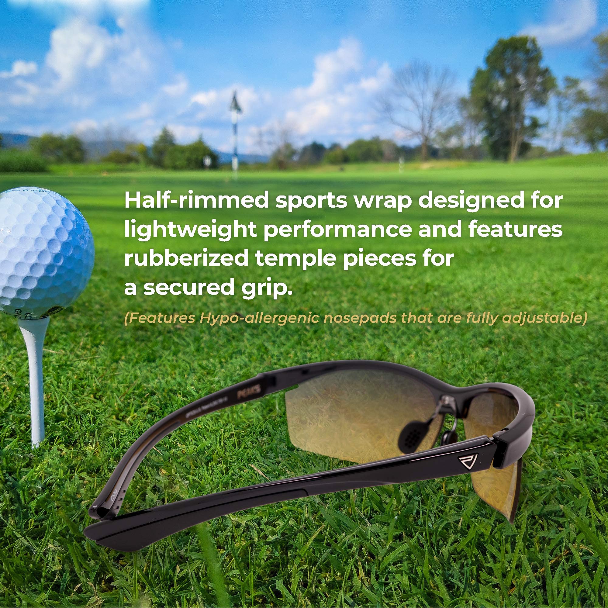 GX5 Unisex Golf Sunglasses - UV Protection Sports Eyewear for Men & Women | Perfect for Golfing, Driving, Running & Outdoor Activities