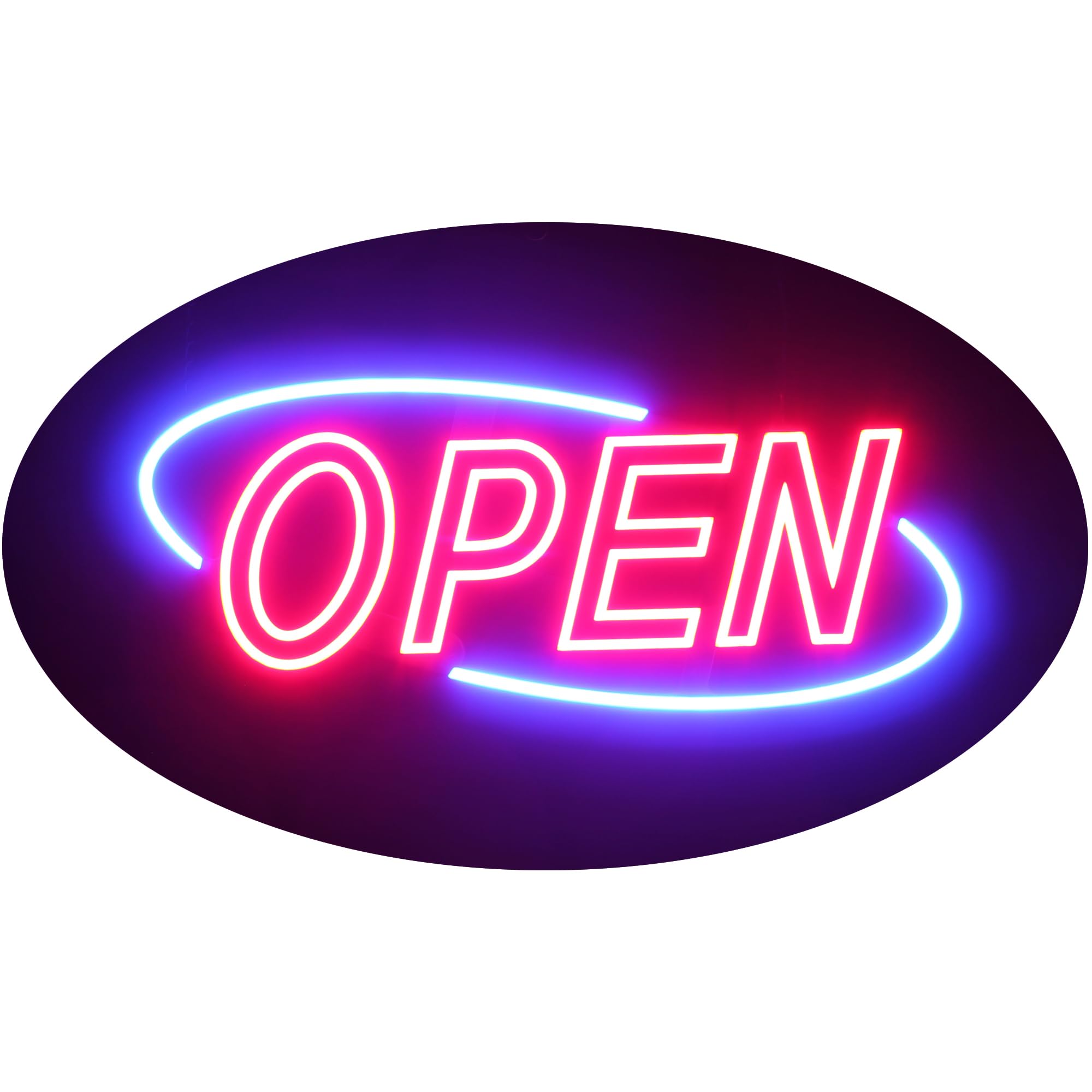 Optiva Ultra Bright LED Open Sign for Business - 32” Neon Look with 12 Animations (Blinking, Flashing), Red & Blue Lights - Perfect for Storefronts, Restaurants & Retail Shops