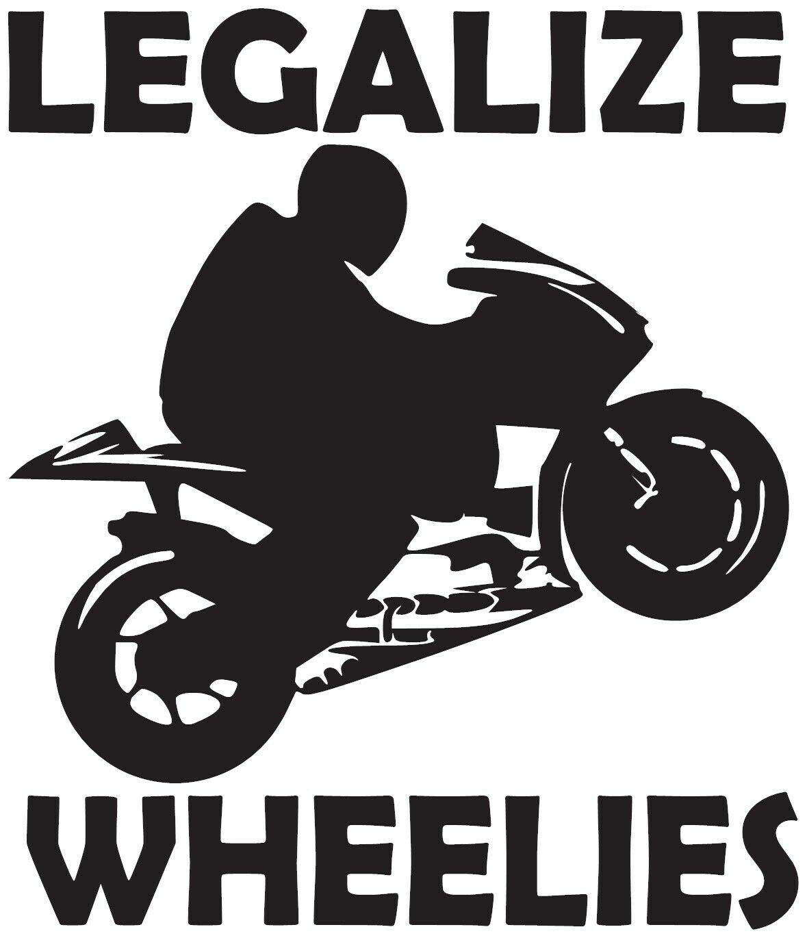 Legalize Wheelies Sportbike Rider Vinyl Decal Sticker - 4