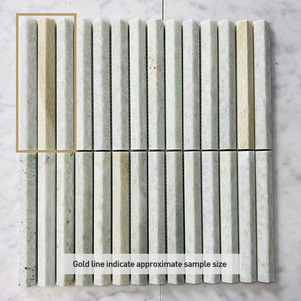 Athena Triangle Ming Green 152x20x12 Honed Marble Mosaic Tile (Per Sheet) - Perfect for Bathroom Backsplash, Kitchen Wall, and Shower Floor Decor