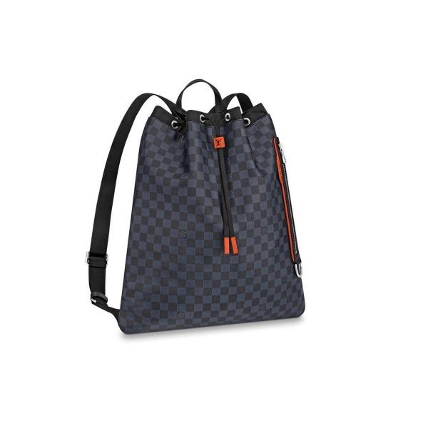 LV Damier Cobalt Race Drawstring Backpack - Stylish & Lightweight Travel Bag for Men & Women | Perfect for Gym, School, and Weekend Getaways