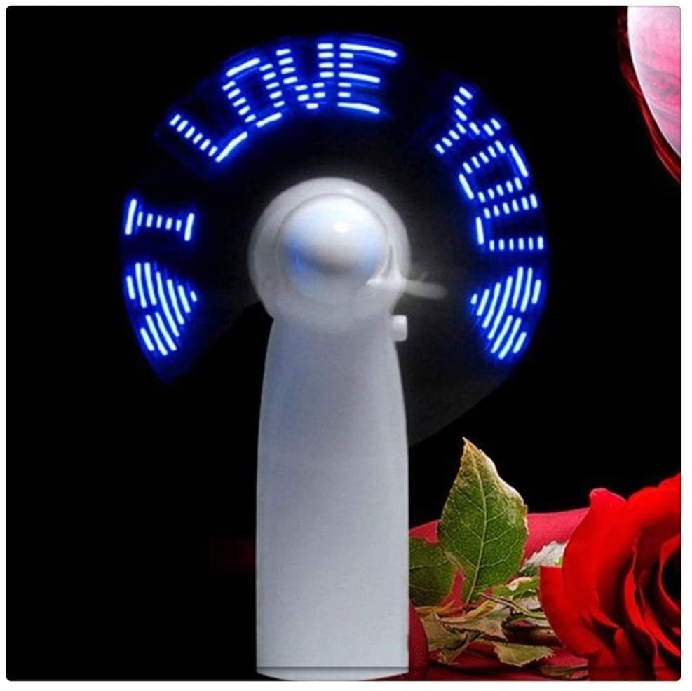 Jiaanu Creative Mini LED Colorful Light Handheld Cooling Fan - Portable Battery Powered with Strap, Flashing LED Fan for Students, Outdoor, Parties & Gifts (Color: A) - Perfect for Summer, Travel, and Events